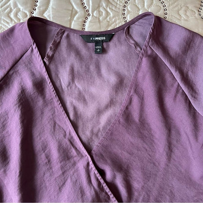 Express Ruffle Sleeved Surplice Blouse Size Small