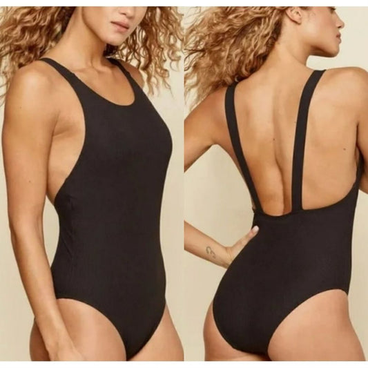 Andie Montauk Black Low Back One Piece Swimsuit NEW Size XXXL High Neck