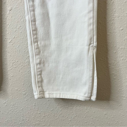 Good American Good Boy White Distressed Straight Jeans Size 2/26