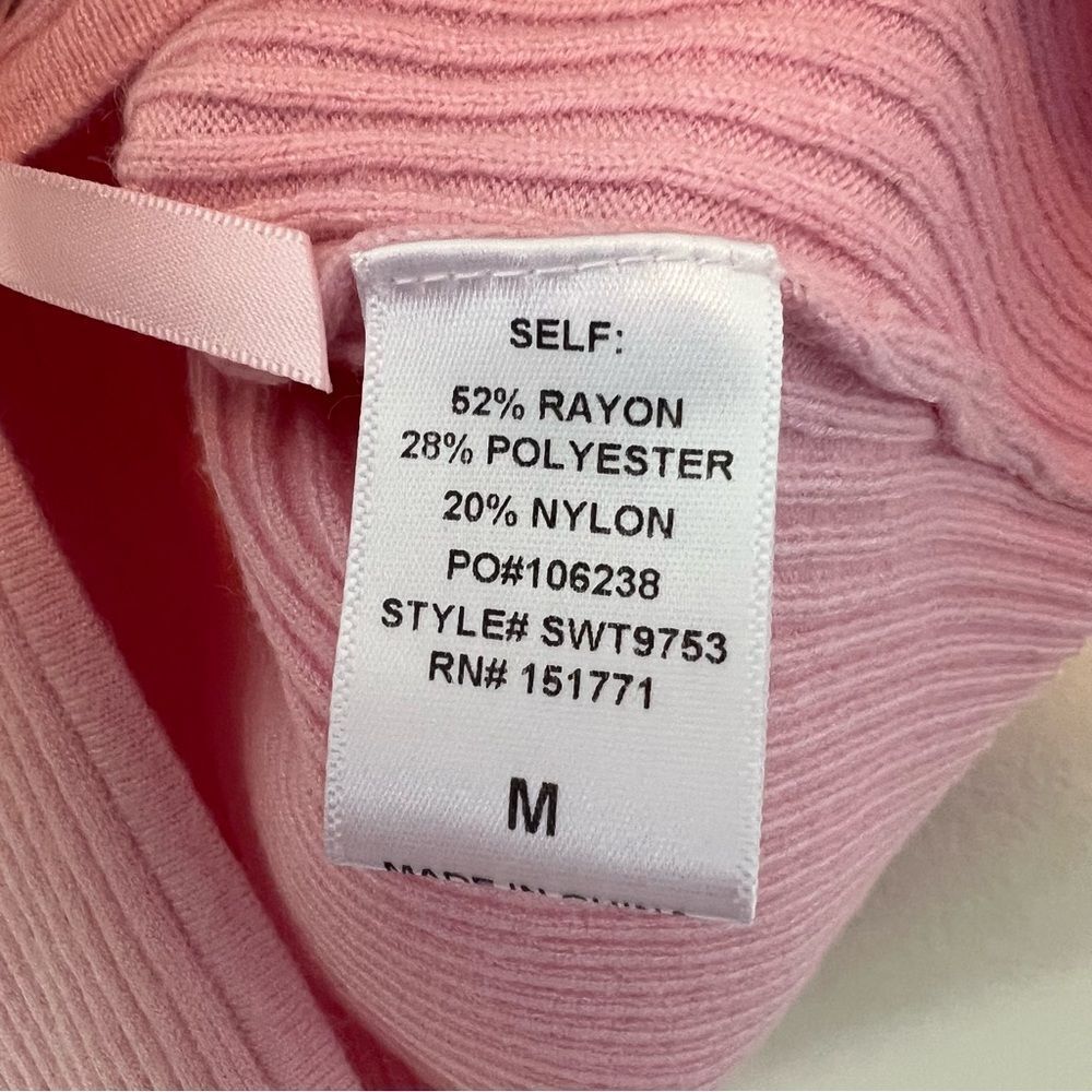 LE LIS Satin Bow Detail Sleeveless Sweater Top in Pink NEW Size Medium