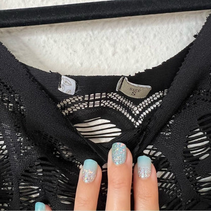 Black Lace Swim Cover Up Poncho