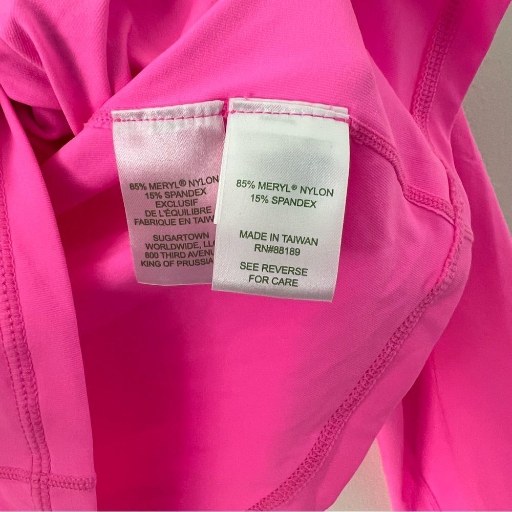 Lilly Pulitzer Luxletic Justine Top Half Zip Cropped Size M UPF 50+ Long Sleeve