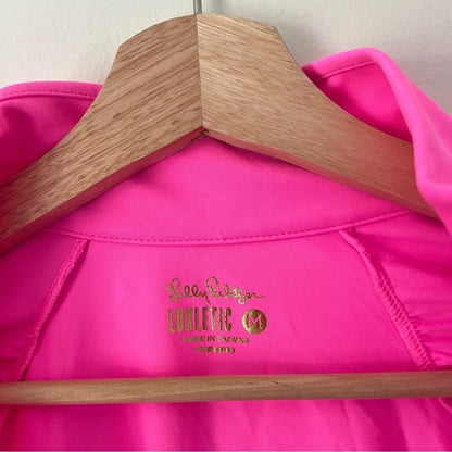 Lilly Pulitzer Luxletic Justine Top Half Zip Cropped Size M UPF 50+ Long Sleeve