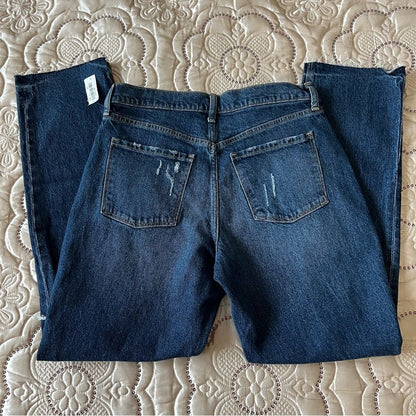 Old Navy High Rise Slouchy Straight Distressed Jeans NEW Size 4