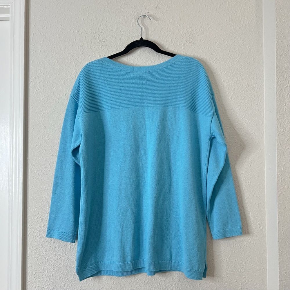 Talbots Boat Neck Sweater in Blue Size X Cotton Blend