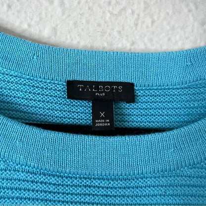 Talbots Boat Neck Sweater in Blue Size X Cotton Blend