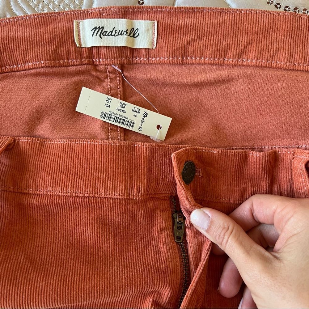 Madewell Corduroy Classic Straight Leg Jean Pants NEW Size 35
