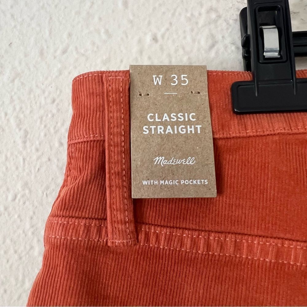 Madewell Corduroy Classic Straight Leg Jean Pants NEW Size 35
