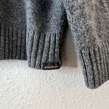 Eddie Bauer Fair Isle Wool Blend Crew Neck Sweater Size XL in Gray