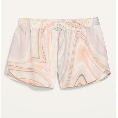 Old Navy Mid-Rise StretchTech Swirl Pop Dolphin-Hem Running Athletic Shorts