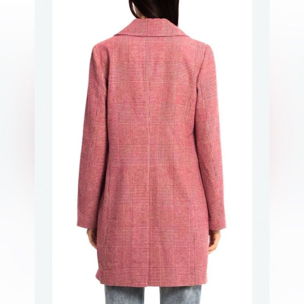 Anthropologie Avec Les Filles Red Houndstooth Plaid Longline Blazer NEW Size XL