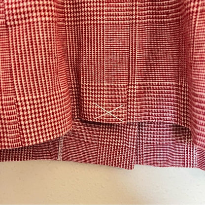 Anthropologie Avec Les Filles Red Houndstooth Plaid Longline Blazer NEW Size XL