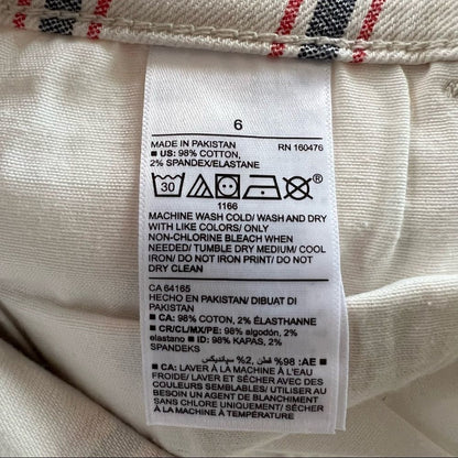 Old Navy Mid Rise Button-Fly Multi-Stripe Jean Shorts Size 6