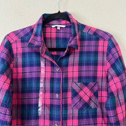 Victoria's Secret Plaid Flannel Pajama Top NEW Size Medium