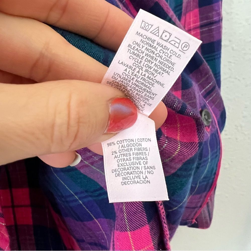 Victoria's Secret Plaid Flannel Pajama Top NEW Size Medium