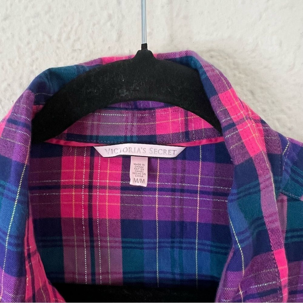 Victoria's Secret Plaid Flannel Pajama Top NEW Size Medium