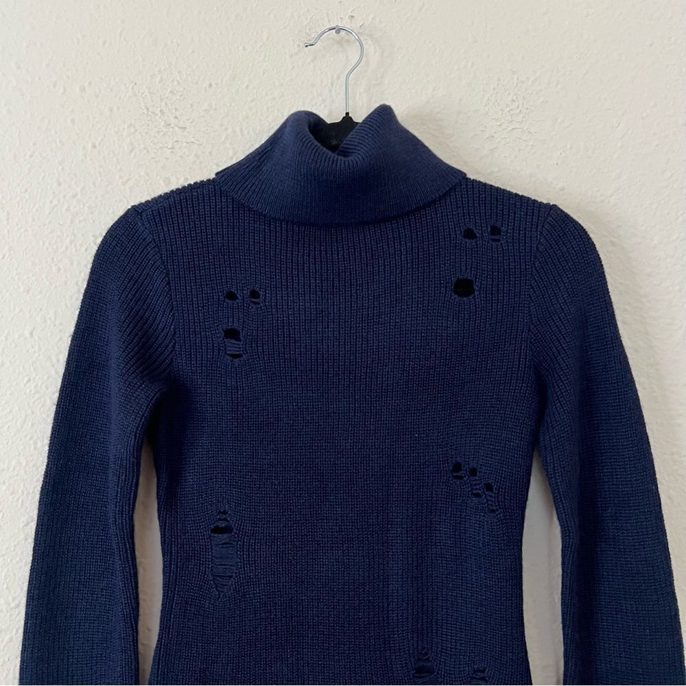 Lovers and Friends Keeney Mini Sweater Dress in Navy Blue NEW Size XS Wool Blend