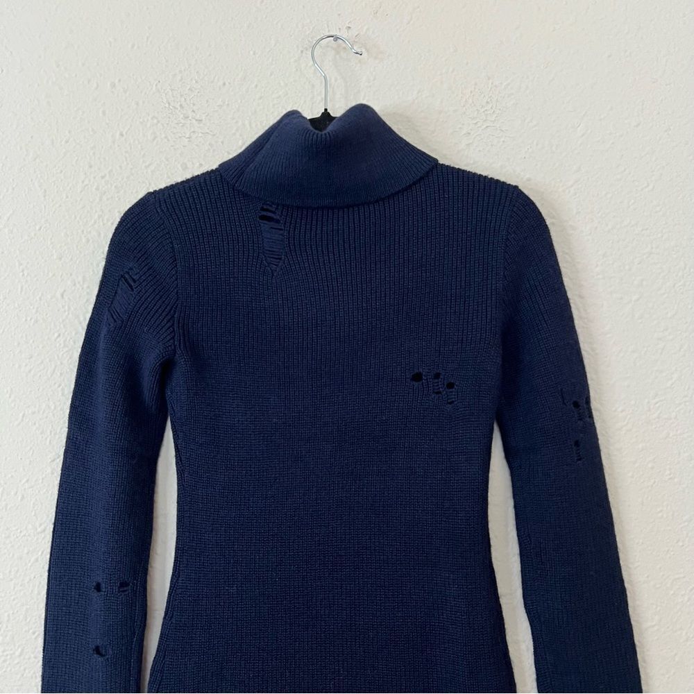 Lovers and Friends Keeney Mini Sweater Dress in Navy Blue NEW Size XS Wool Blend