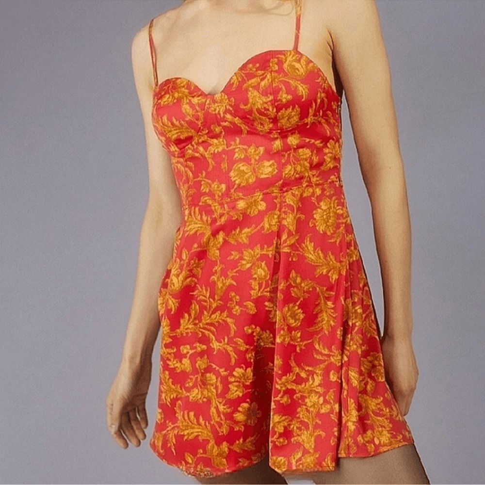 Urban Outfitters Orion Bustier Floral Mini Dress Size XS