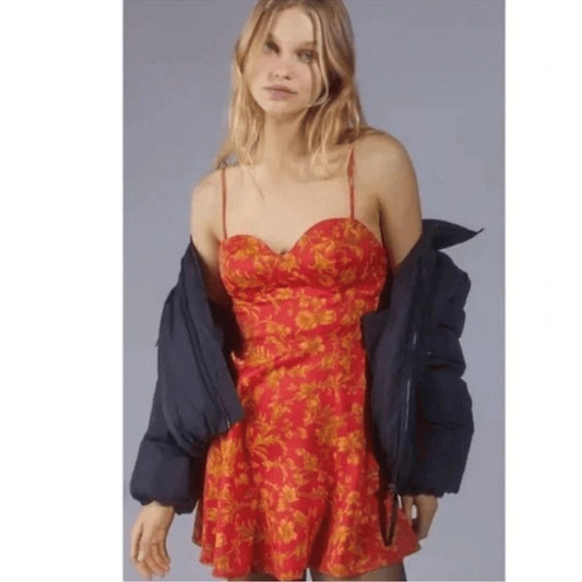 Urban Outfitters Orion Bustier Floral Mini Dress Size XS