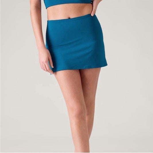Athleta Tidal Swim Skirt in Blue Size Small