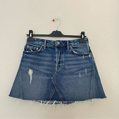 GRLFRND Eva Denim Mini Skirt Size 26 Medium Wash
