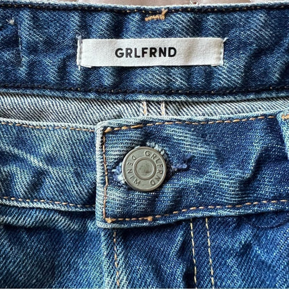 GRLFRND Eva Denim Mini Skirt Size 26 Medium Wash