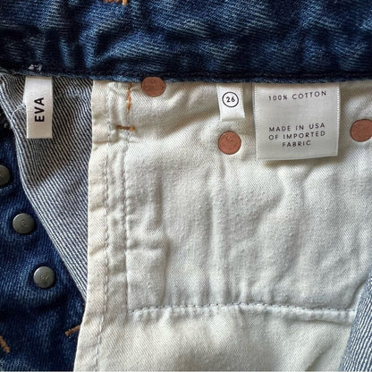 GRLFRND Eva Denim Mini Skirt Size 26 Medium Wash