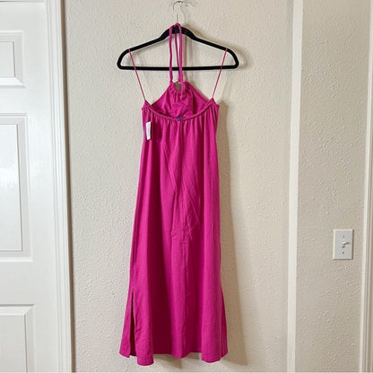 Old Navy Pink Slub-Knit Halter Midi Shift Dress NEW Size Small