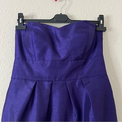 Jenny Yoo Parker Shantung Strapless Mini Cocktail Dress Size 10