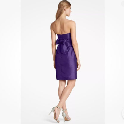 Jenny Yoo Parker Shantung Strapless Mini Cocktail Dress Size 10