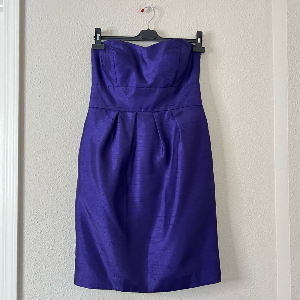 Jenny Yoo Parker Shantung Strapless Mini Cocktail Dress Size 10
