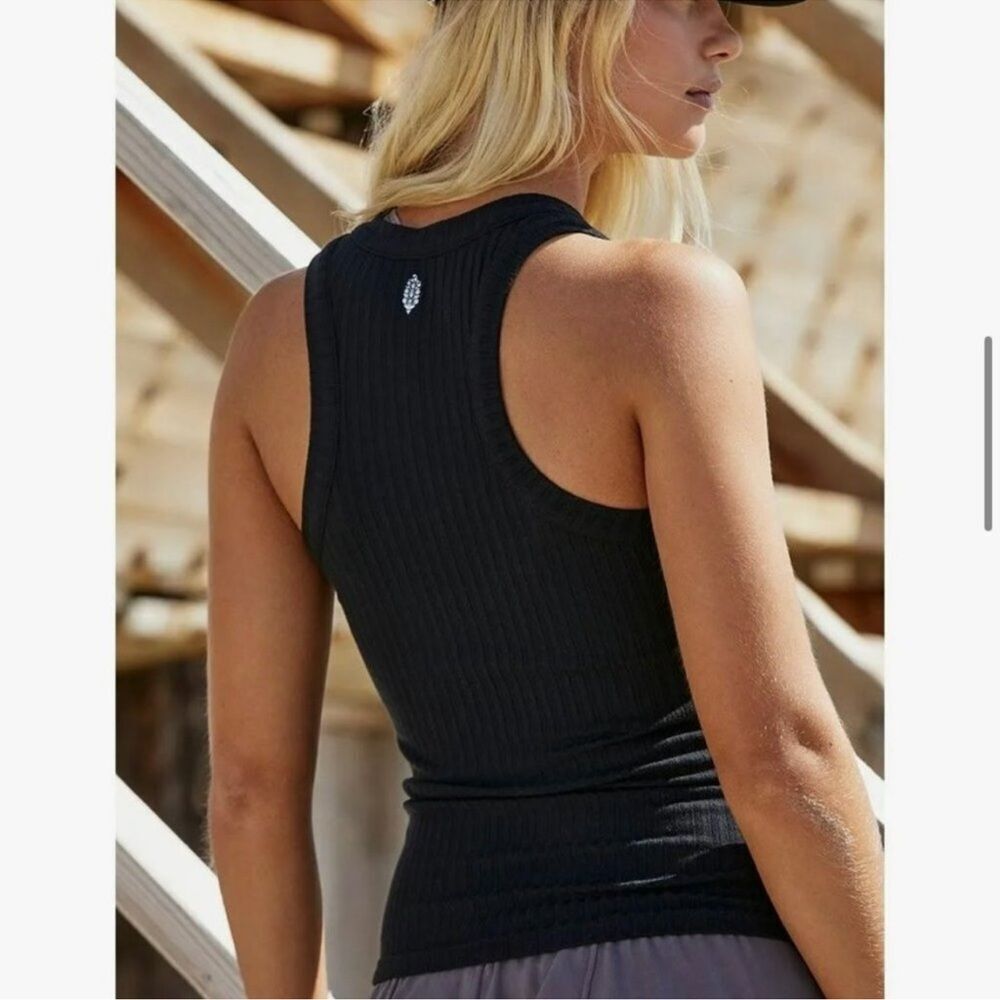 Free People Movement Black Blissed Out Ribbed Tank Top NEW Size XS