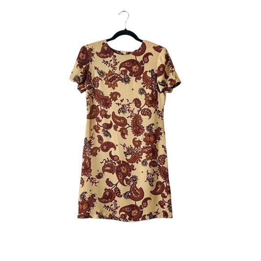 Talbots Vintage Pure Silk Paisley Mini Dress Size 4 Short Sleeve