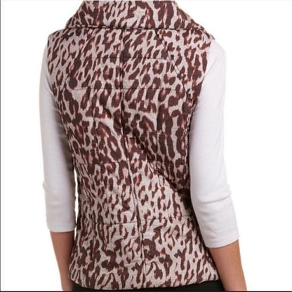CAbi Juliet Leopard Animal Print Puffer Vest Size Small Mobwife