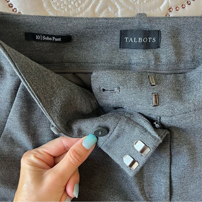 Talbots Soho Trouser Straight Leg Ponte Dress Pants in Gray Size 10