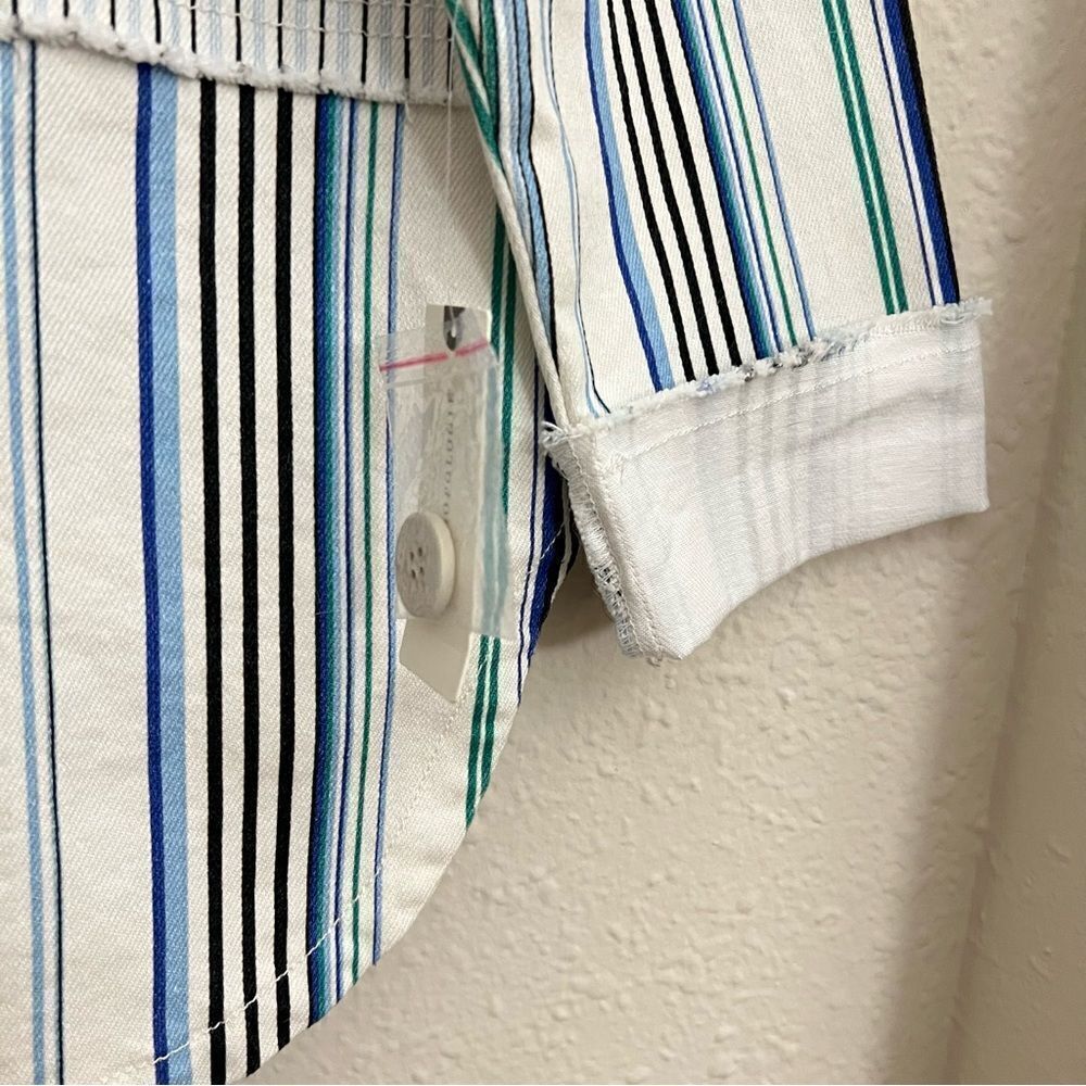 Anthropologie Maeve Striped Button Down Shacket Shirt Jacket NEW Size Medium