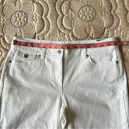 Ann Taylor Slim Fit Cropped Capri Jeans in White NEW Size 8