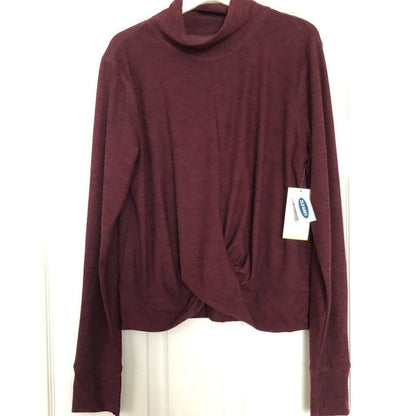 NWT Women’s Old Navy Long Sleeve Twist Front Active Top L