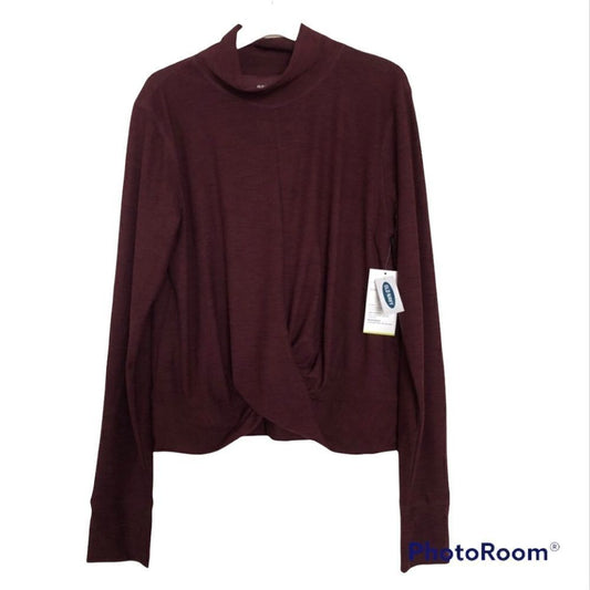 NWT Women’s Old Navy Long Sleeve Twist Front Active Top L
