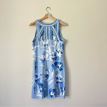 Gretchen Scott Isosceles Iconic Iris Mini Dress Size Medium Blue