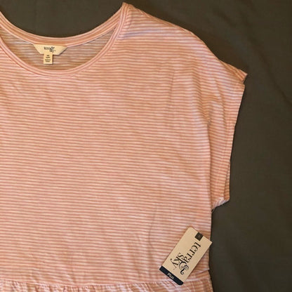 NWT Women’s Plus Size Striped Short Sleeve Peplum T-shirt