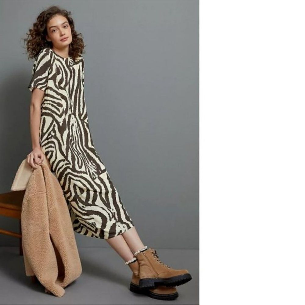 Anthropologie Corey Lynn Calter Zebra Maxi Dress NEW Size Small