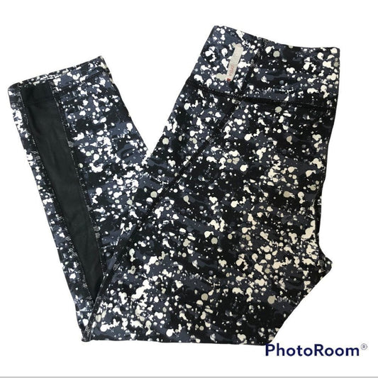 Zella Black & White Paint Splatter Capri Leggings Size S
