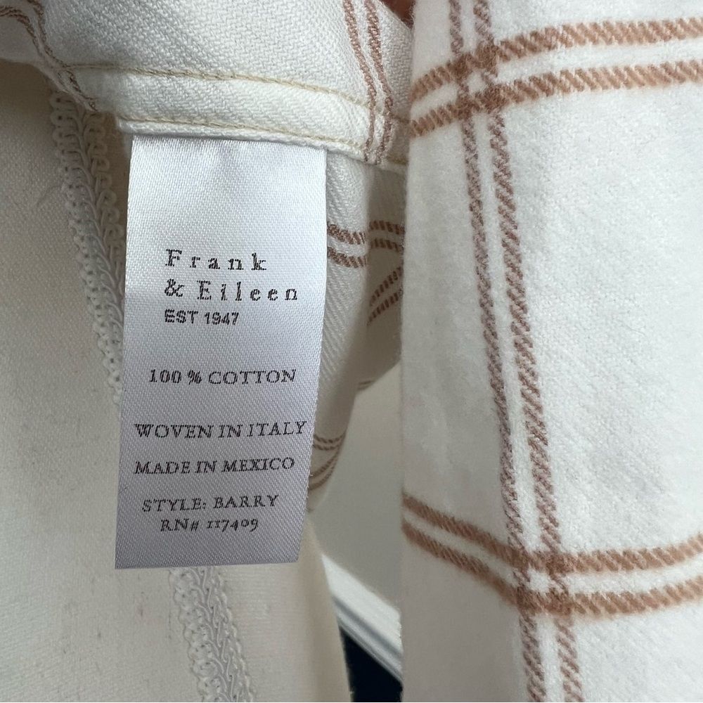 FRANK & EILEEN Barry Windowpane Flannel Button Down Shirt Size XS