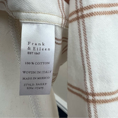 FRANK & EILEEN Barry Windowpane Flannel Button Down Shirt Size XS