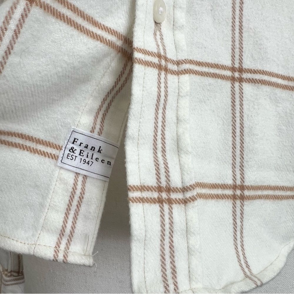 FRANK & EILEEN Barry Windowpane Flannel Button Down Shirt Size XS