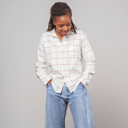 FRANK & EILEEN Barry Windowpane Flannel Button Down Shirt Size XS