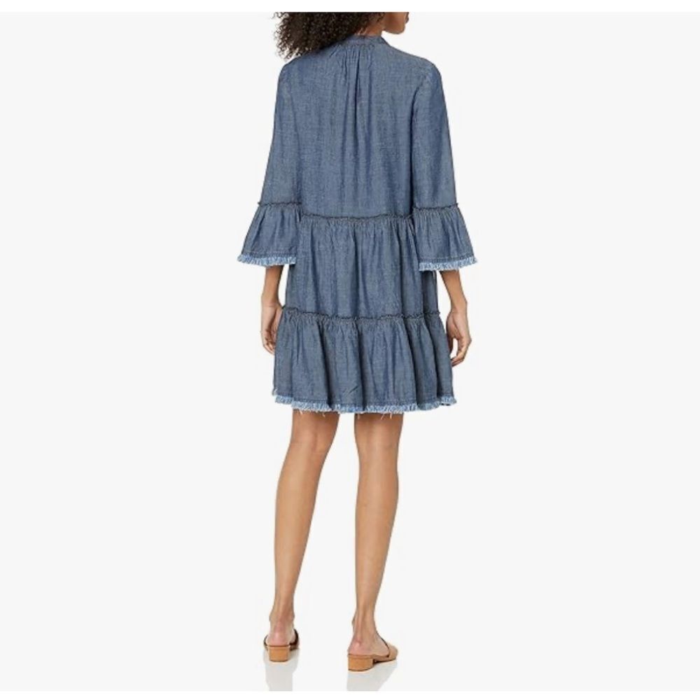 Trina Turk Womens  Movie Colony Linen-Blend Dress, Blue