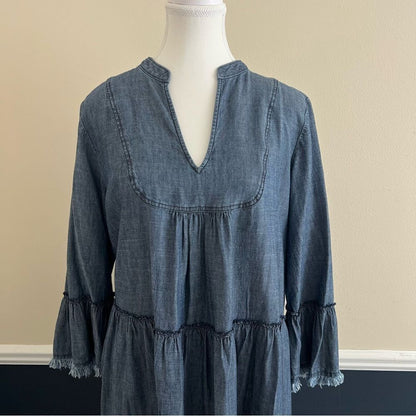 Trina Turk Womens  Movie Colony Linen-Blend Dress, Blue